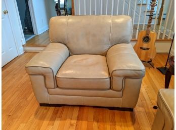 Tan Leather Oversized Chair