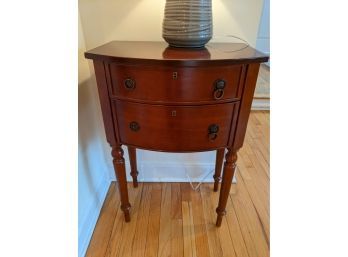Cherry Side Table With Two Drawers With Brass Handles Plus Key & Holes