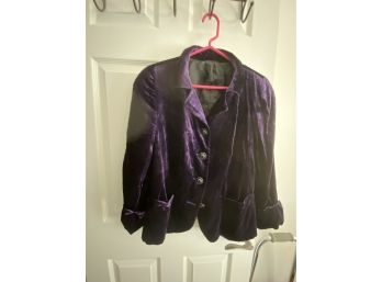 Soft Fun Purple Velvet Jacket - Preowned - No Size Noted M?