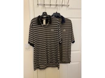 Two Adidas Mens Golf Shirts In Size Large - Preowned In Good Condition
