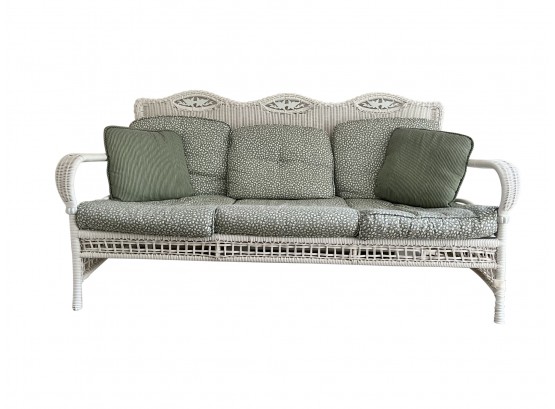 White Concordia Rattan Sofa By Woodward Furniture