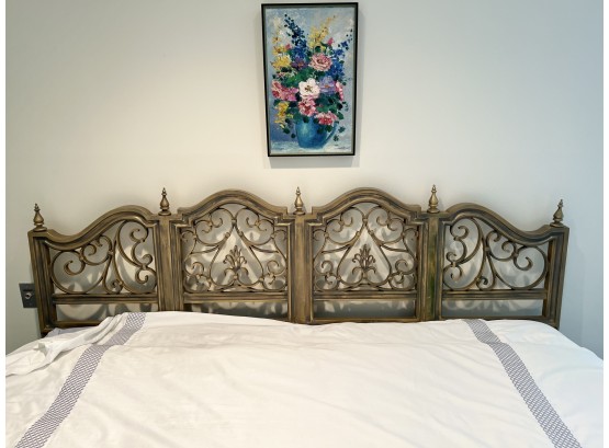 Vintage Decorated Metal King Headboard Only
