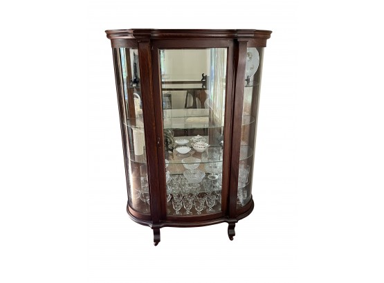 Antique Curved Front Display Case(contents Not Included)