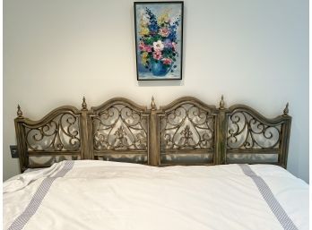 Vintage Decorated Metal King Headboard Only