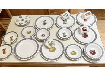 Group Of Vintage Farmers Market Pfaltzgraff Dinnerware, Made In USA