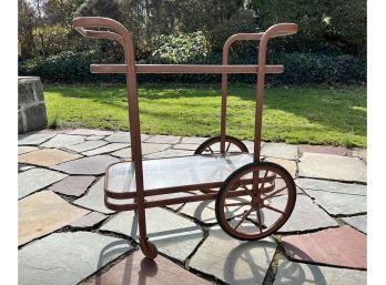 Vintage Red Aluminum Bar Cart