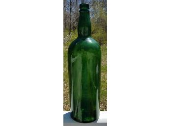 Large Collectable Vintage Berry Brothers & Rudd Of London England Green Glass Wine Bottle - Signed