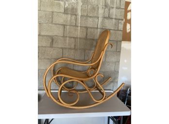 Bentwood Mid Century Modern Cane Rocking Chair