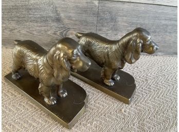 Vintage Irish Setter Bronze Book Ends - One Faces Forward And The Other Face Backwards