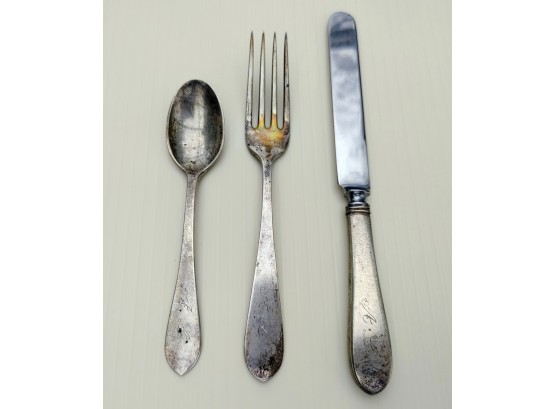 Steiff Sterling Child's Fork, Knife And Spoon
