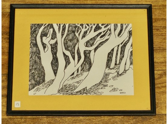 Ann Linden, Trees, Pen & Ink On Paper, Unsigned