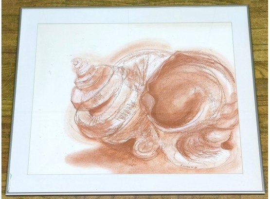 Ann Linden, Shell Dance II, Red Conte Crayon On Paper, Signed