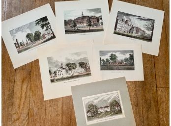 Mostly Ivy League College Hand Colored Engravings