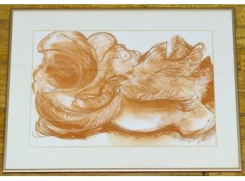 Ann Linden, Shell Dance, Red Chalk On Paper, Signed