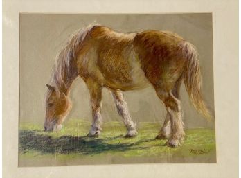 Pastel Of A Draft Horse, Signed Pat Kelly