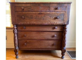 Seven Drawer Empire Chest With Carved Supports