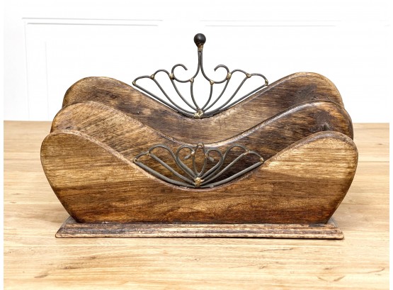 Decorative Tiered Wood And Iron Letter Holder