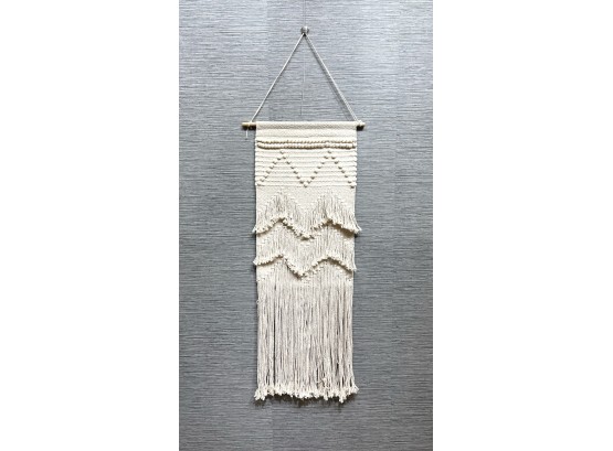 Hand Woven Cotton Macrame Fringed Wall Hanging