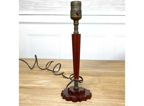 Vintage Candlestick Style Bakelite Lamp Base With Original Cord