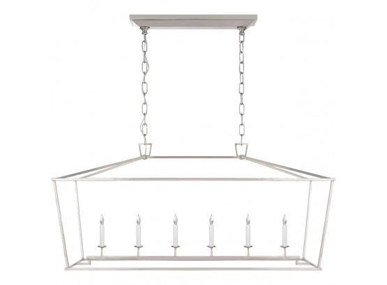 New! E. F. Chapman Darlana 6 Light 54 Inch Polished Nickel Linear Pendant Ceiling Light By Visual Comfort