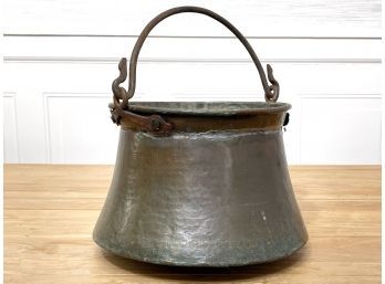 Antique Copper Pot Bucket With Handle