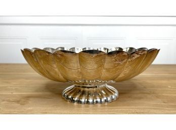 Silver Plate Scalloped Pedestal Bowl / Dish