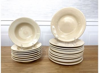 Nice Bundle Of Pottery Barn Serving Plates And Bowls 'sausalito' Pattern