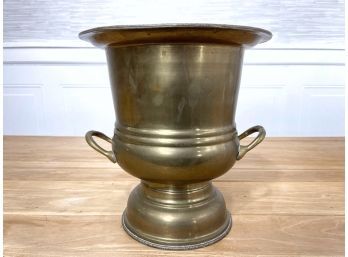 Vintage Brass Trophy Style Urn Planter With Handles