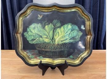 Vintage Cabbage Leaf Tole Tray
