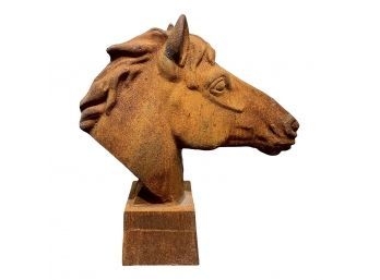 Vintage Weathered Cast Iron Horse Head (2 Of 2)
