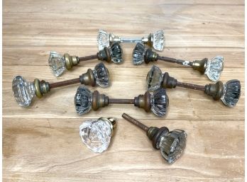 Fabulous Lot Of Vintage Crystal Glass Door Knobs Circa Early 1900's