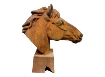 Vintage Weathered Cast Iron Horse Head (1 Of 2)