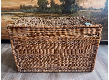 Vintage Woven Rattan Trunk / Basket