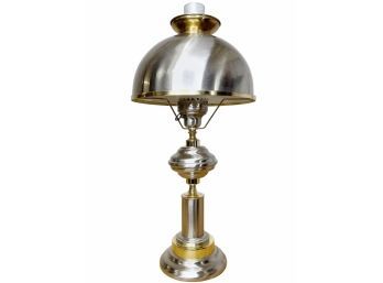 Vintage Inspired Brushed Metal And Brass Lantern Light With Dome Shade