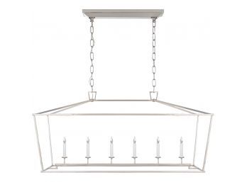 New! E. F. Chapman Darlana 6 Light 54 Inch Polished Nickel Linear Pendant Ceiling Light By Visual Comfort