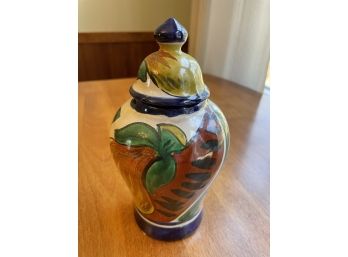 Talavera Mexican Pottery Jar With Lid