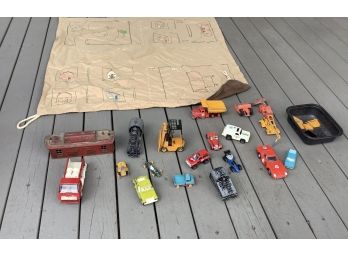 Mixed Lot Of Vintage And Antique Toy Cars, Trucks Trains