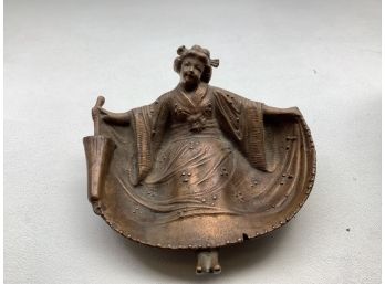 Vintage Bronze 'naughty' Lady Trinket Dish, Ashtray, Coin Tray