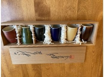 Vintage Boxed Set Of 6 Sake Cups (One Has Been Repaired)