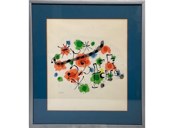 Joan Miro Framed Abstract Lithograph From 52 Affiches 46/125