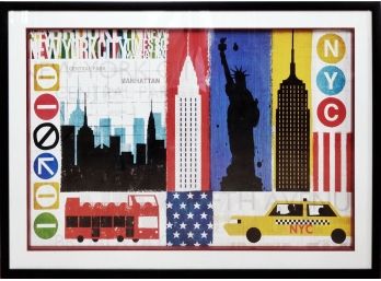 Framed Contemporary New York City Print By Michael Mullen, Signed