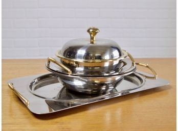 Vintage Two Tone 18/10 Stainless Serving Set