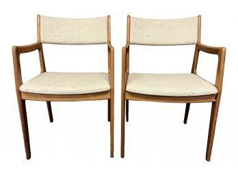 Mid-Century Modern Jens Risom Style Armchairs - A Pair