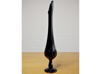 Vintage Fenton Black Swung Glass Vase