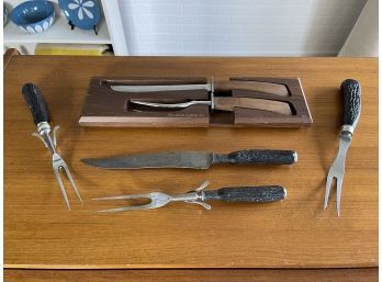 Mid-century Stainless Cutlery / Carving Utensils