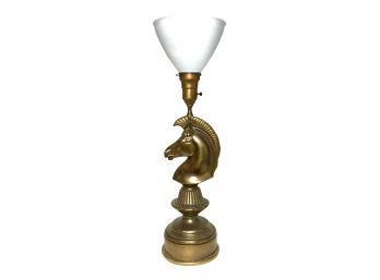 Vintage Brass Horse Head Lamp