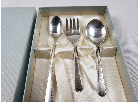 Vintage 3 Piece WEB Sterling Silver Baby Child's Utensil Set - Fork And Spoons