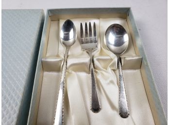 Vintage 3 Piece WEB Sterling Silver Baby Child's Utensil Set - Fork And Spoons