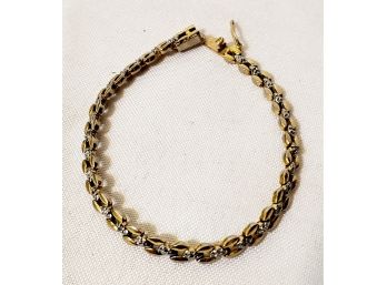 Pretty Ladies Sterling Silver 925 Silver & Gold Plated 7' Bracelet