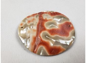 Red Abalone Shell Pendant 3 Inches